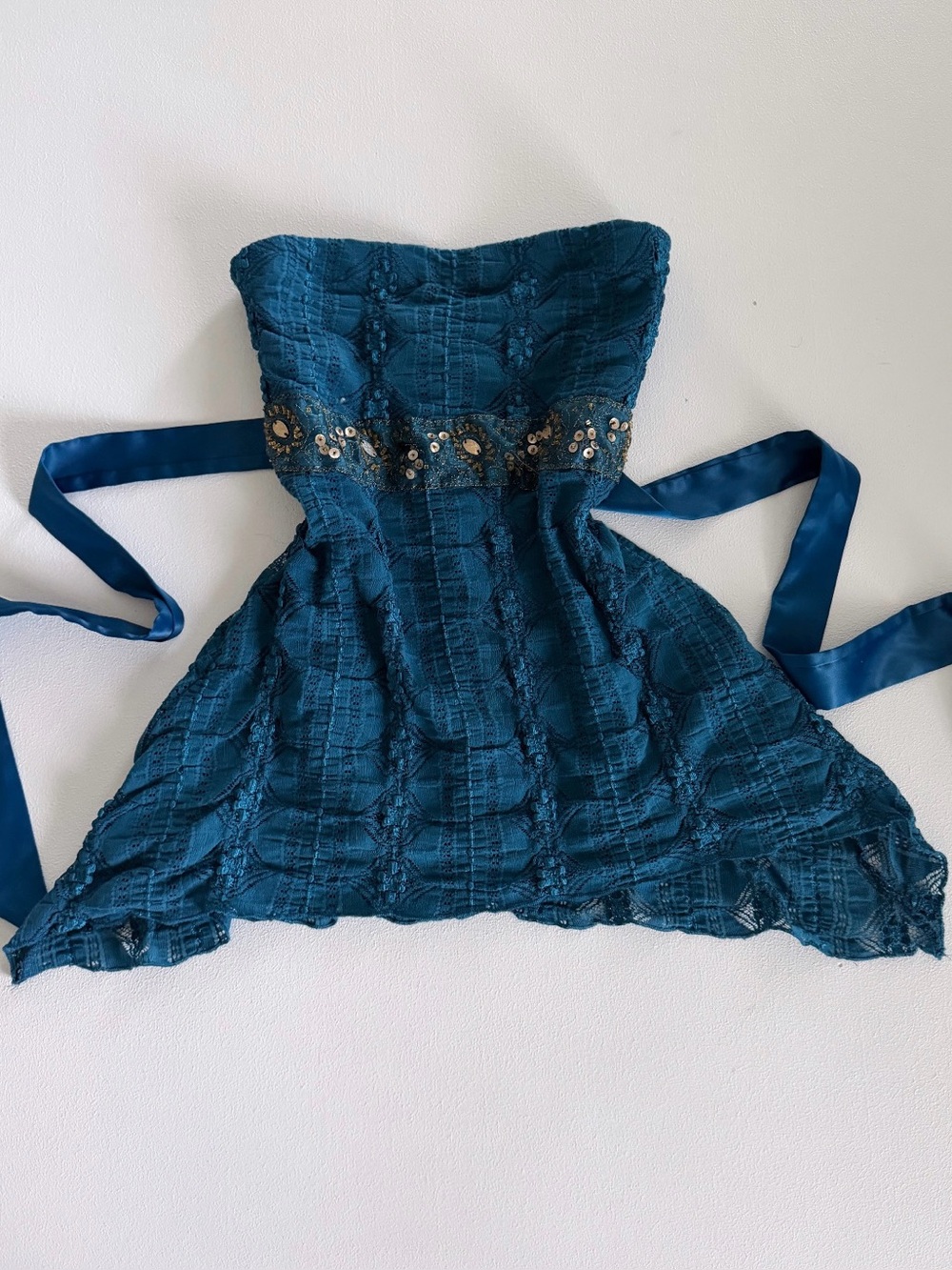 Charlotte Russe Vintage Blue Strapless Top